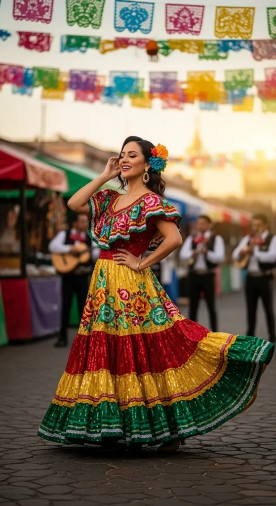 Bright Color Fiesta Dress