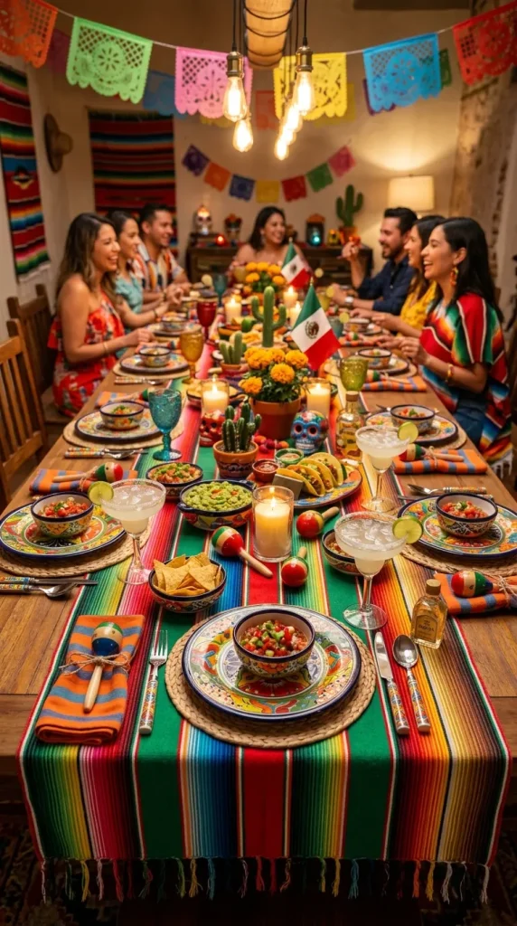 Colorful Tablecloth Setup