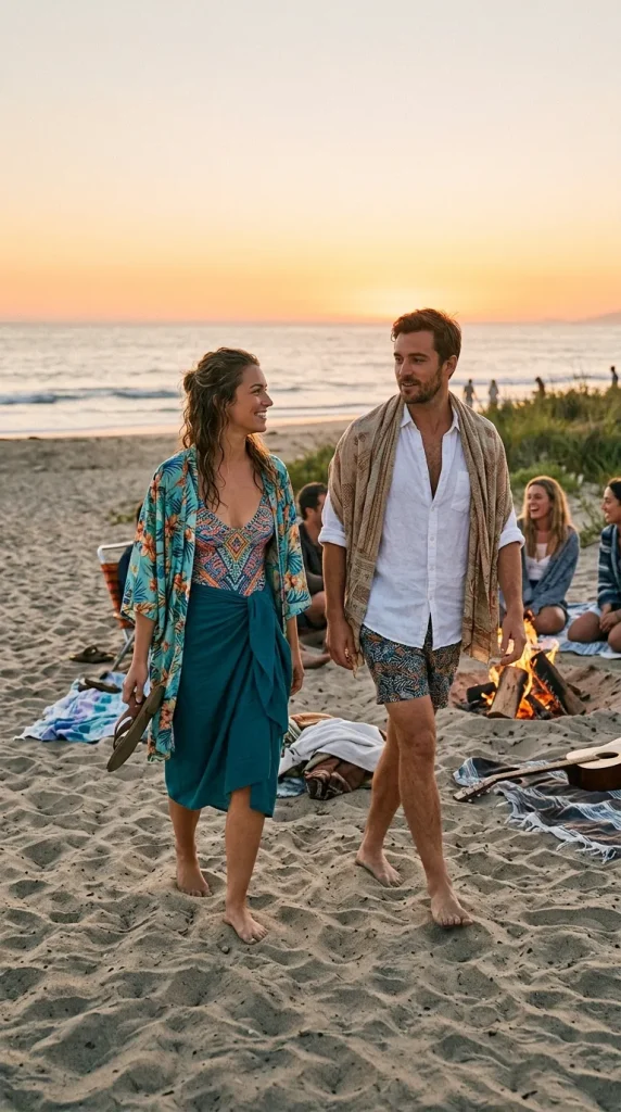 Flowy Dress & Button-Up Shirt Combo