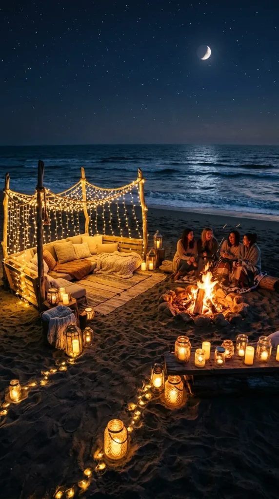 LED & Fairy Light Bonfire Setup