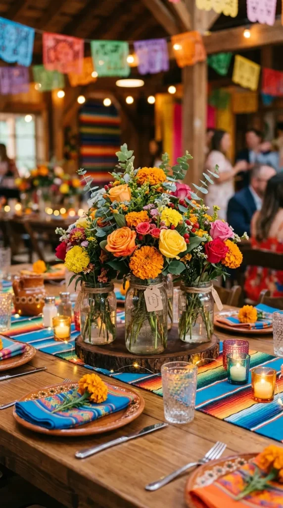 Mason Jar Flower Centerpieces