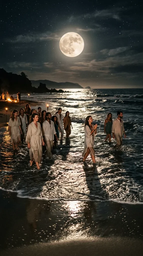 Midnight Sea Bathing for Purification