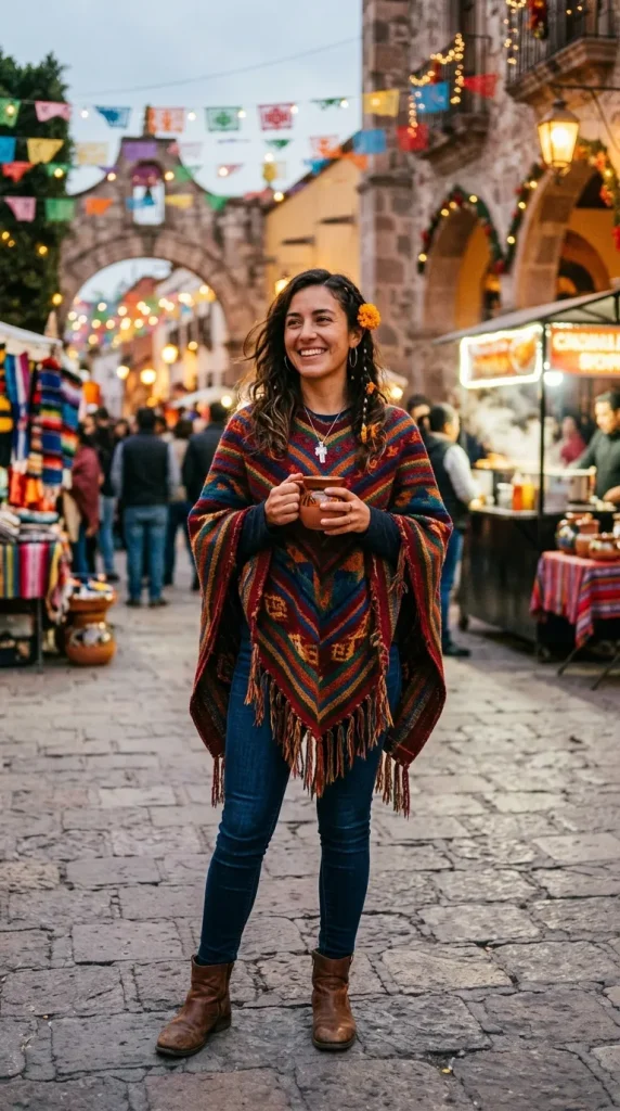 Poncho-Inspired Outfit
