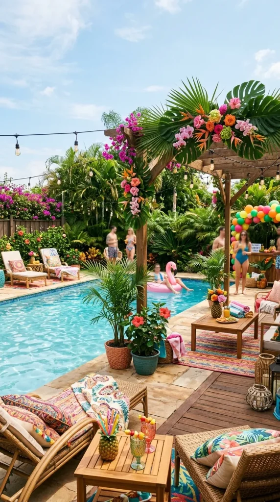 Tropical Poolside Decor