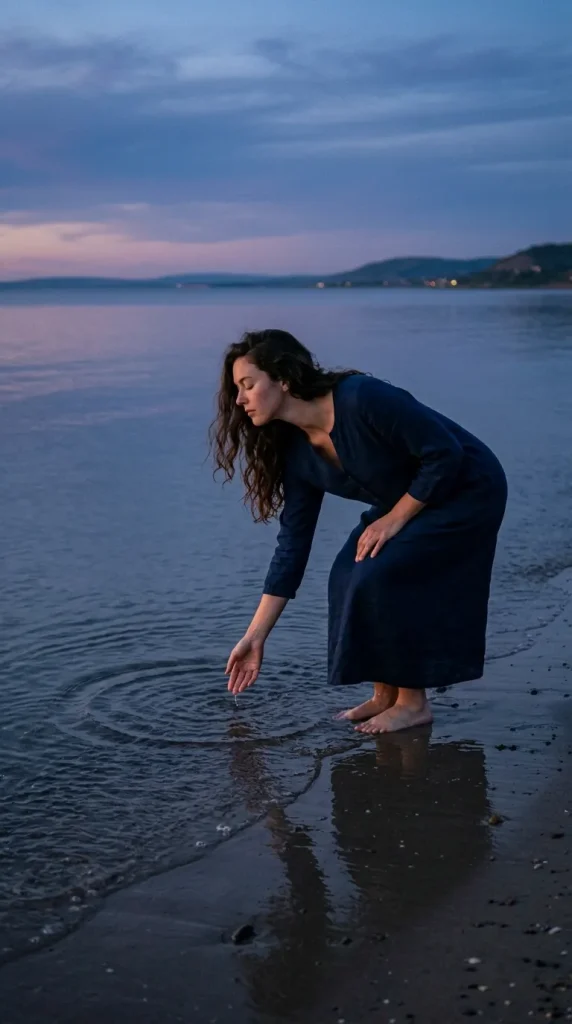 Water Ritual Wishes at the Shoreline