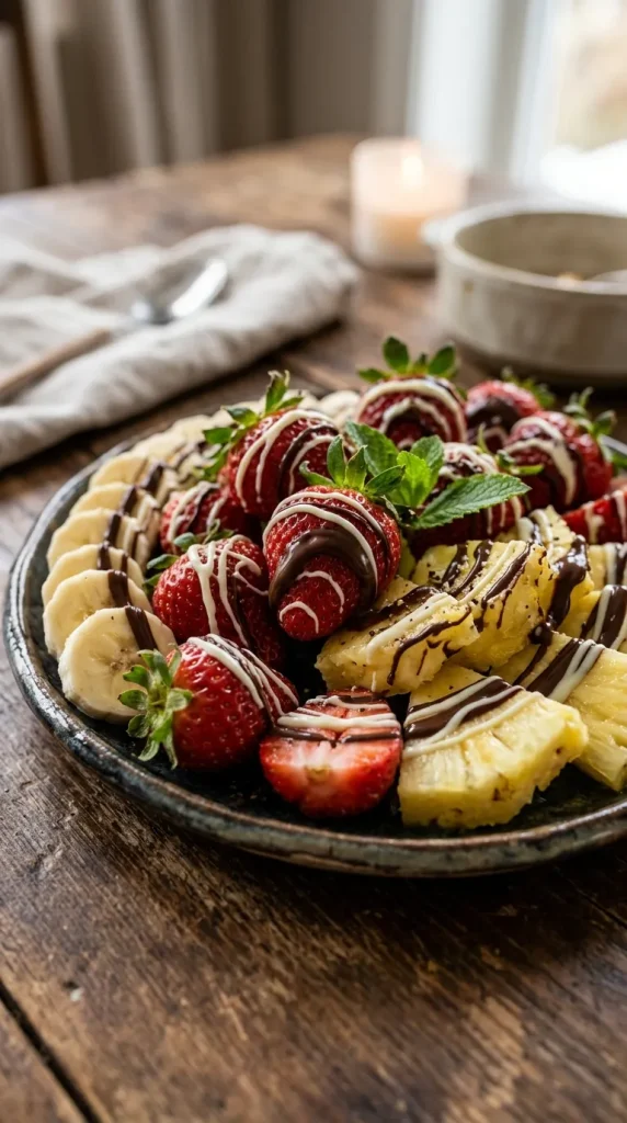 Chocolate Drizzle Fruit Platter