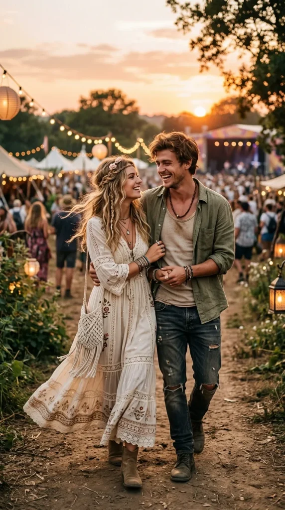 Flowing Dress & Open Shirt Combo