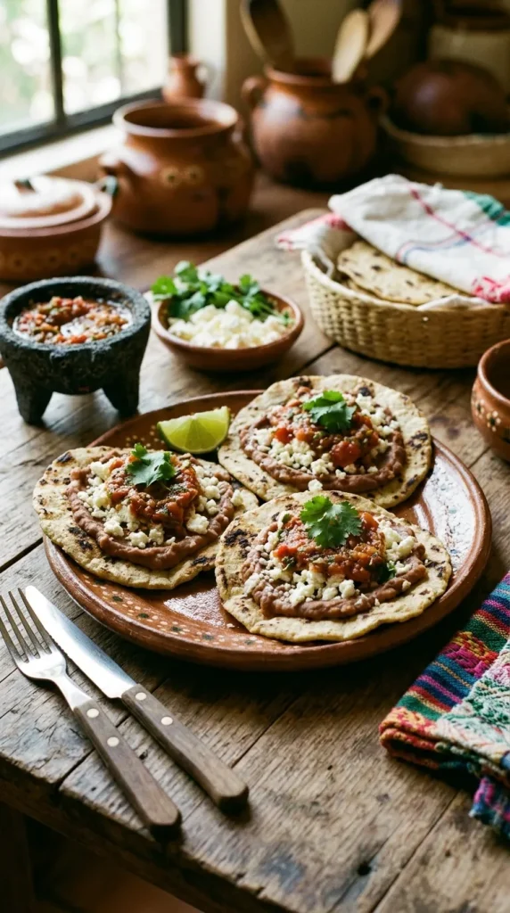 Memelas (Thick Corn Tortillas with Toppings)