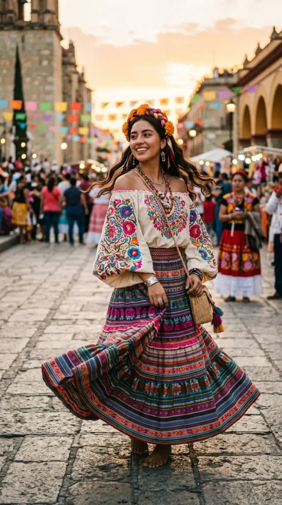 Off-Shoulder Embroidered Top with Skirt