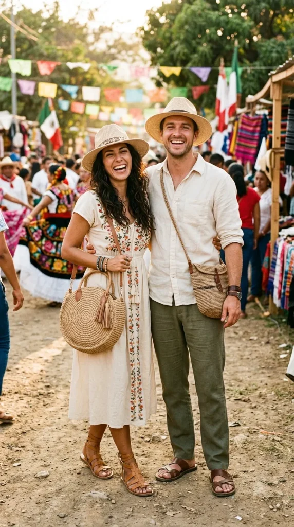 Straw Hat Matching Accessories Look
