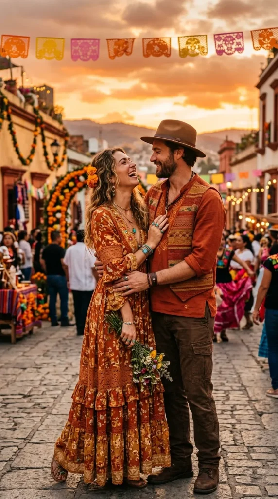 Sunset Color Couple Outfit