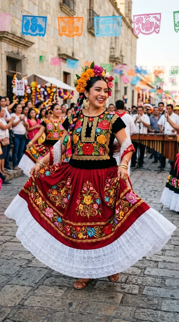 Traditional Tehuana-Inspired Outfit