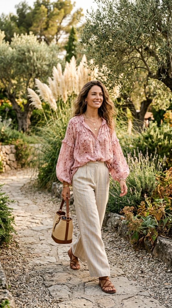 Boho Blouse with Linen Pants