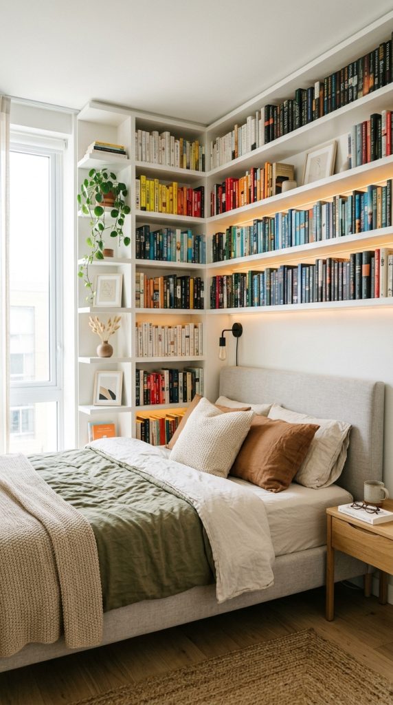 Corner Bookshelf Setup