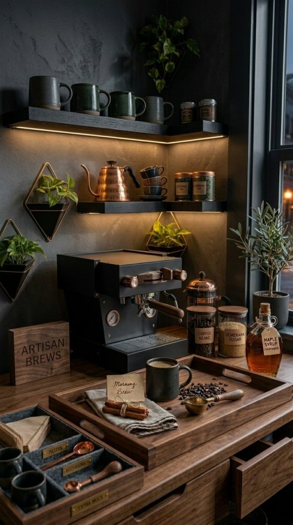 Corner Shelf Coffee Station