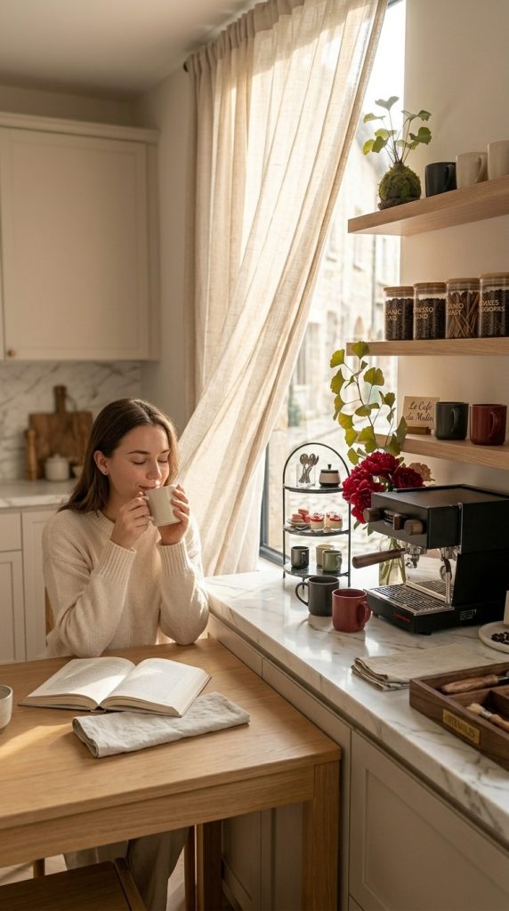 Cozy Window Coffee Setup