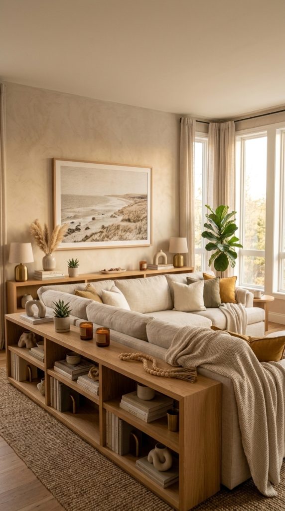 Create a Library Behind the Sofa