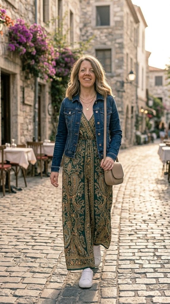 Denim Jacket With Boho Jumpsuit