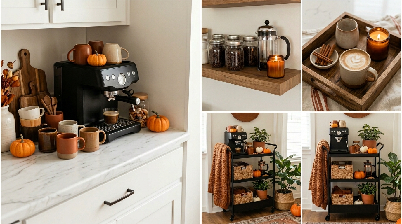Fall Coffee Bar Ideas for Small Kitchens