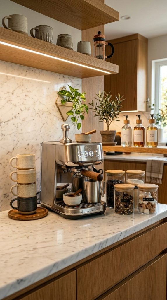 Floating Shelf Coffee Bar