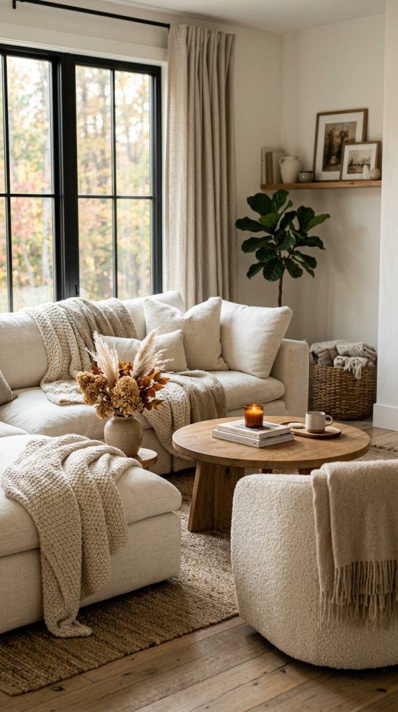 Layer Cream and Beige Throw Blankets