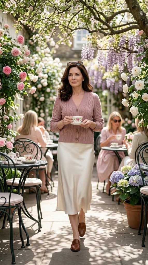 Lightweight Cardigan With Midi Skirt