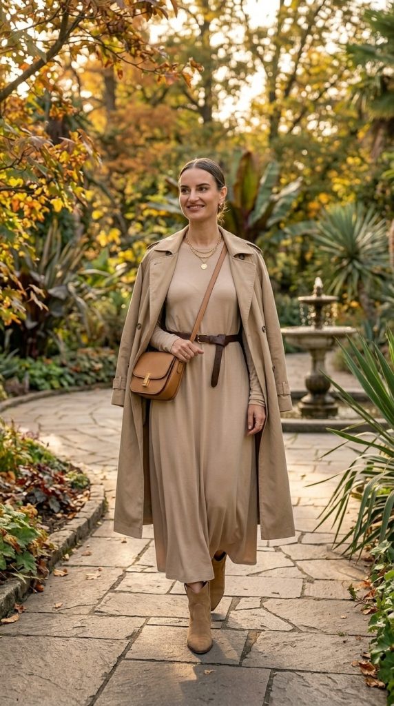 Long Sleeve Maxi Dress with Belt