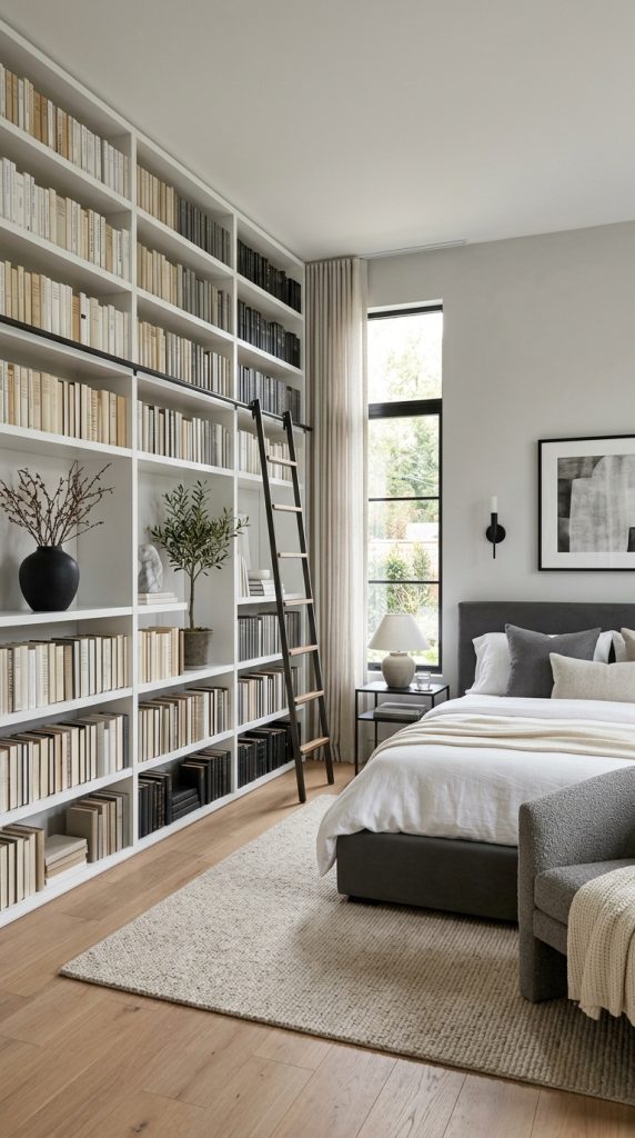 Minimalist Monochrome Library