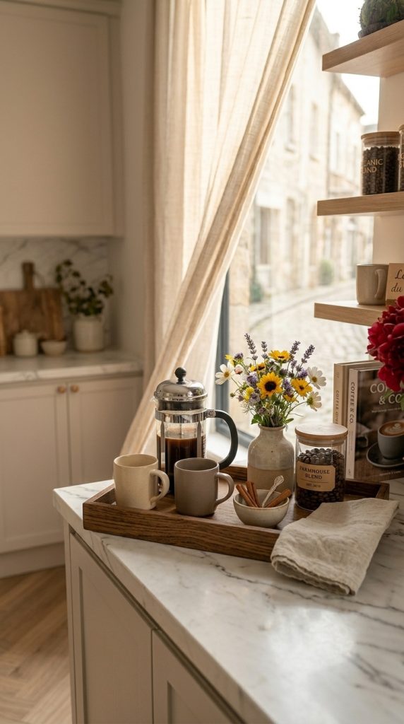 Rustic Wooden Tray Setup