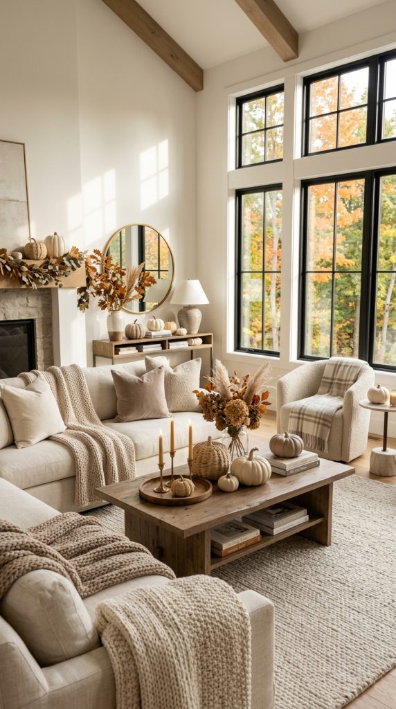 Style Neutral Pumpkins Throughout Your Home