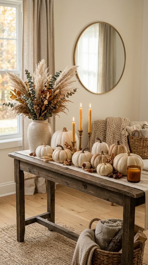 Style Neutral Pumpkins Throughout Your Home