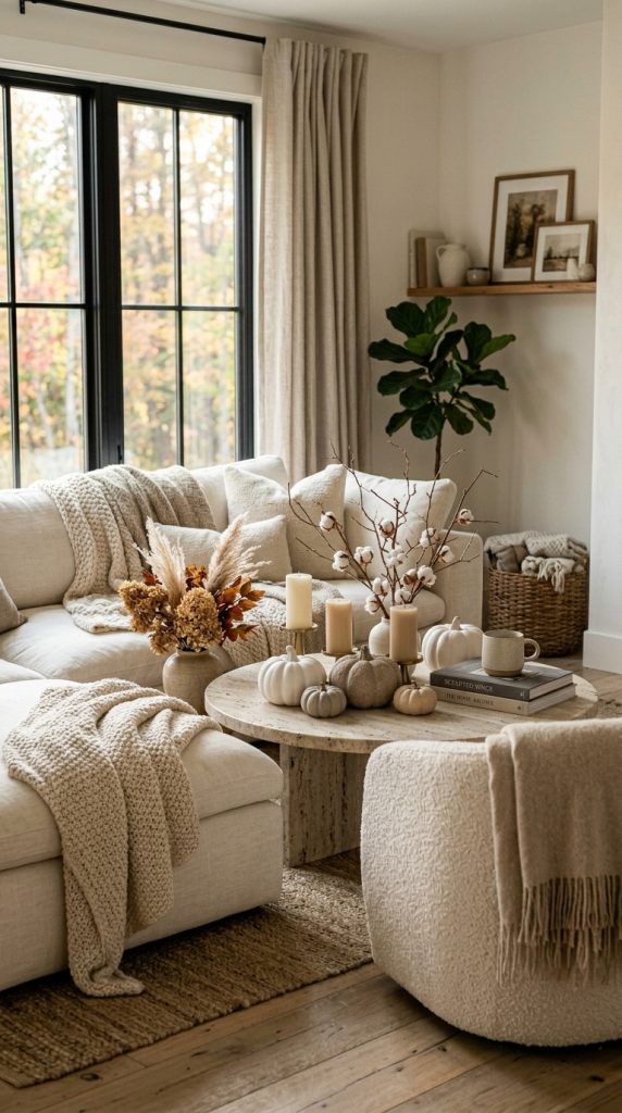 Style White and Taupe Pumpkins