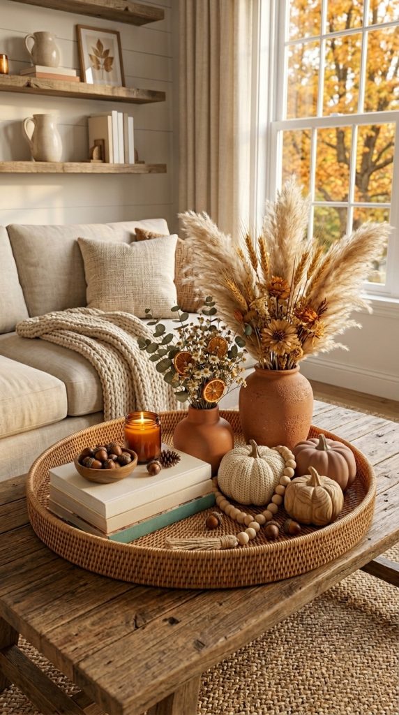 Style a Fall Coffee Table Centerpiece