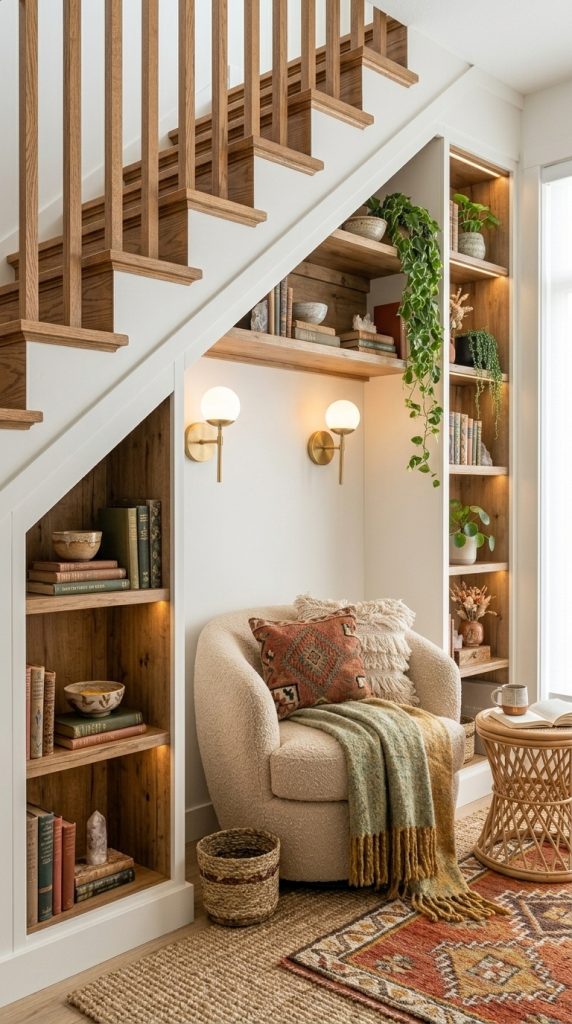 Under-Stair Corner Library