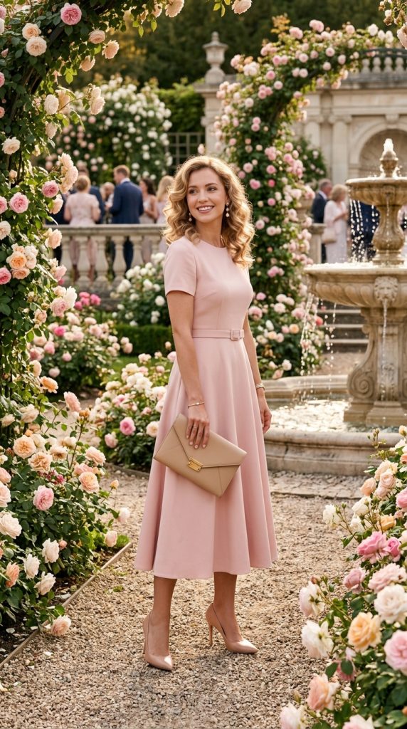 A-Line Dress With Nude Heels