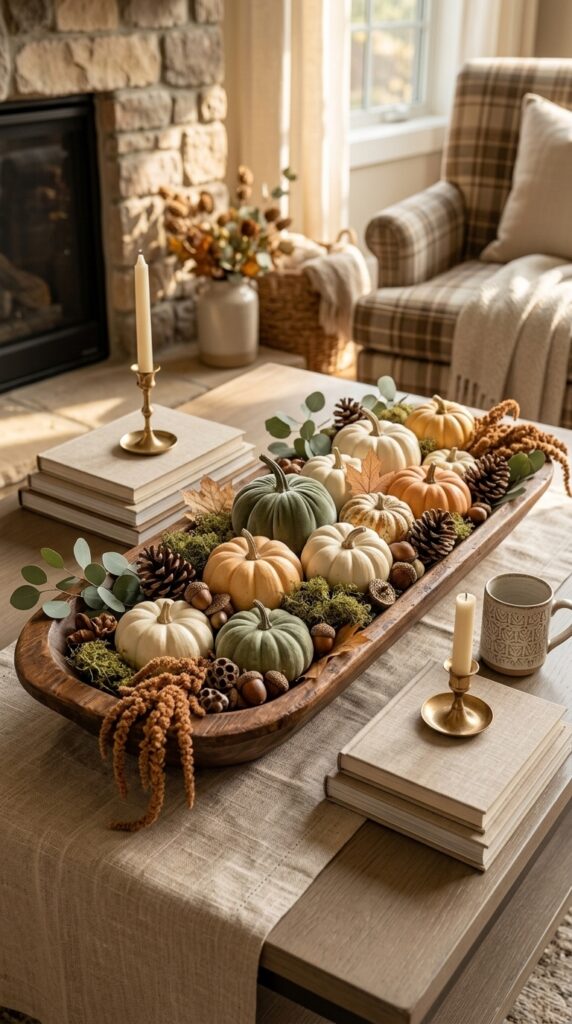 Arrange Pumpkins In A Dough Bowl