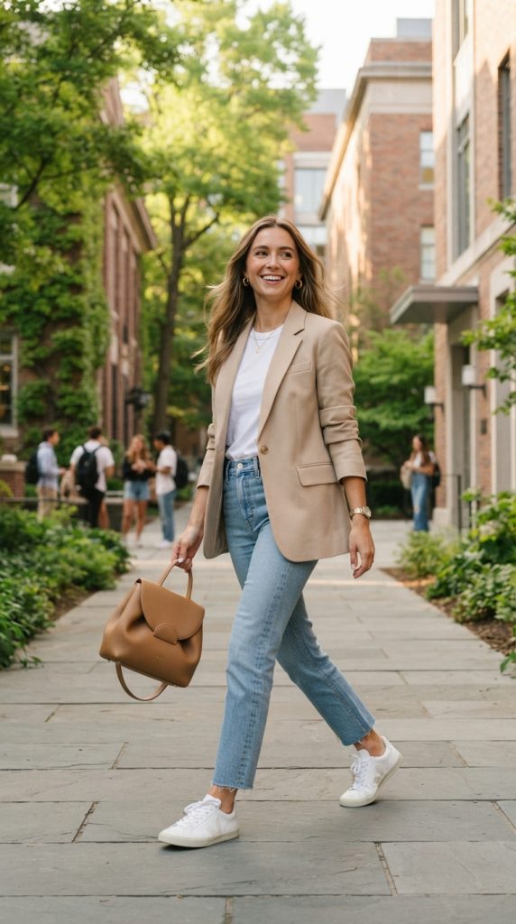 Blazer With Straight-Leg Jeans