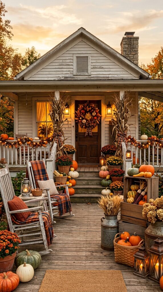 Build a Vintage Front Porch Pumpkin Display