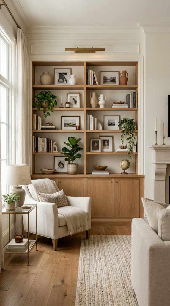 Built In Shelves With Hidden Cabinets