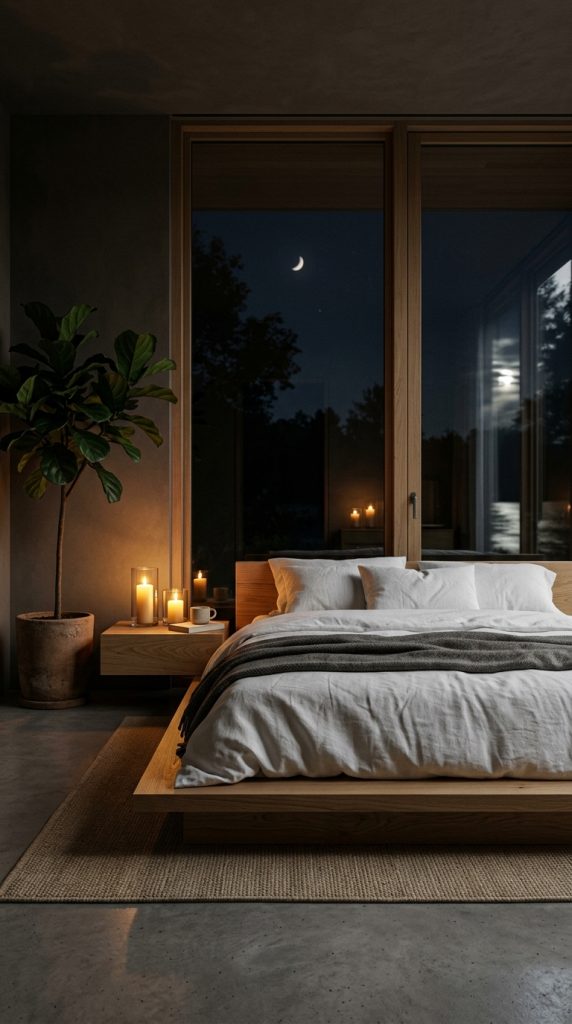 Candlelit Minimalist Bedroom