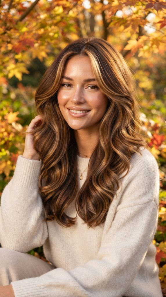 Chestnut Brown with Face-Framing Highlights