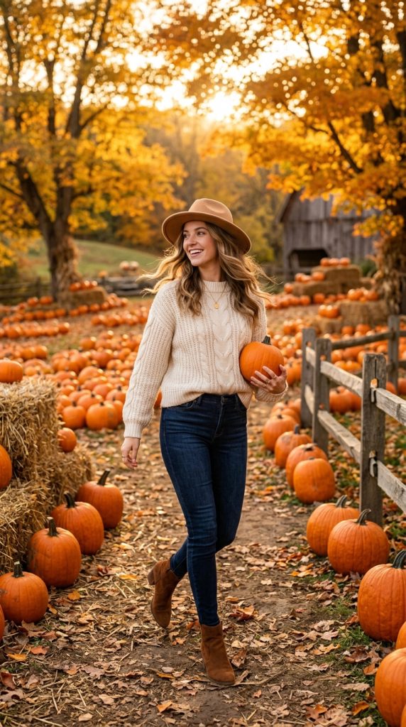 Chunky Knit Sweater with Skinny Jeans
