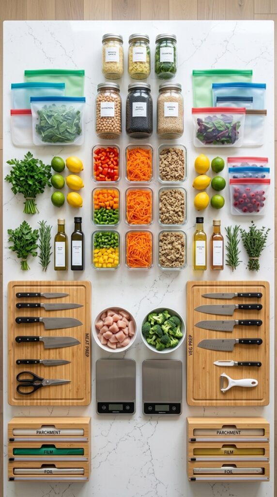 Combine Wrap Storage with Food Containers