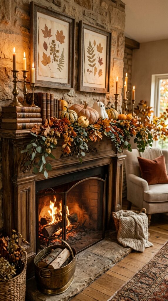 Decorate a Rustic Fireplace Mantel