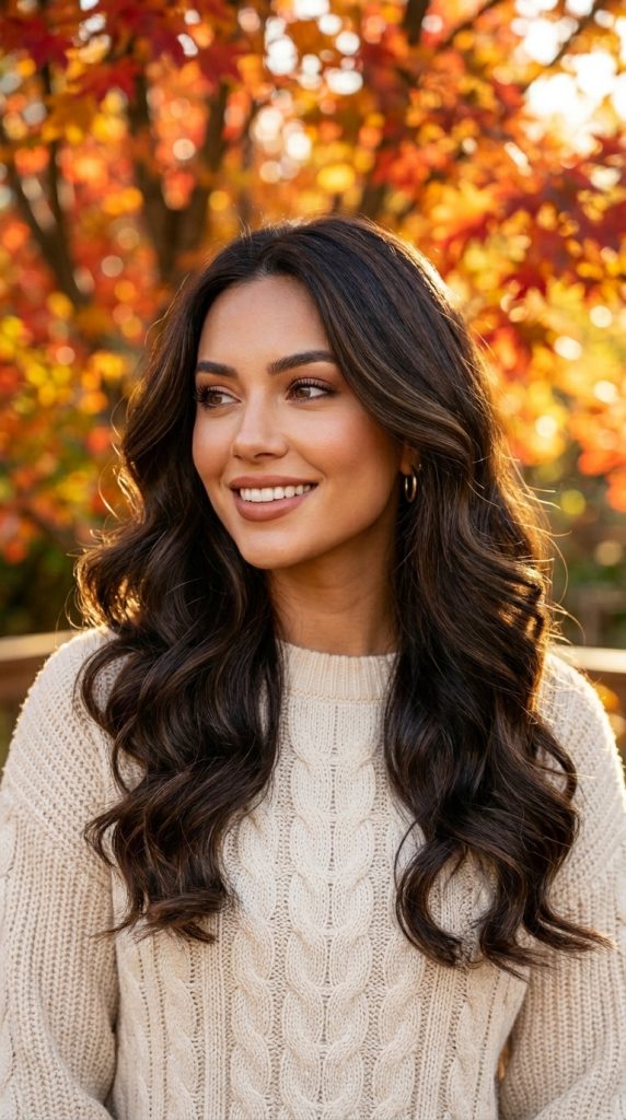 Deep Brown with Soft Waves