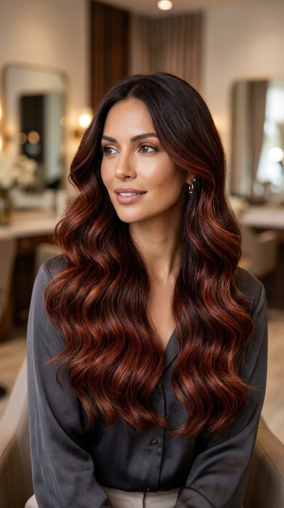 Deep Mahogany Balayage