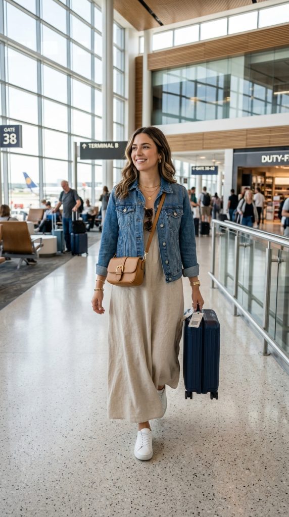 Denim Jacket With Maxi Dress