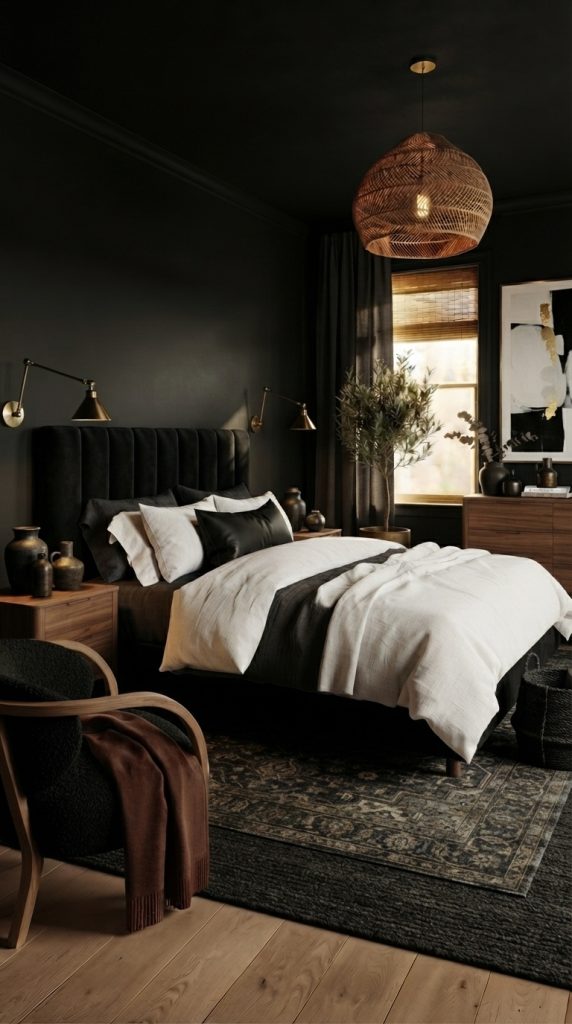Dramatic Black Bedroom