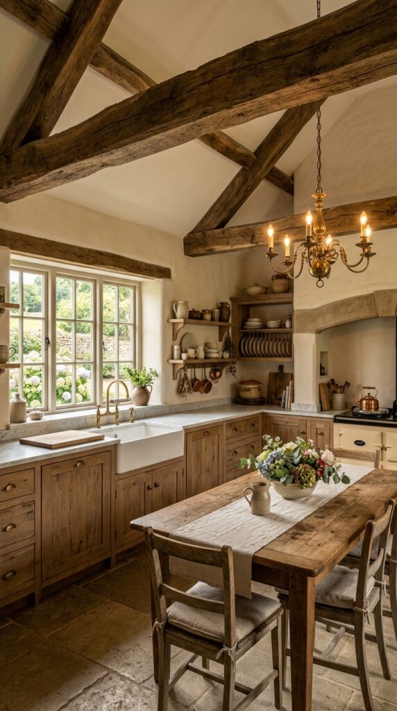 Exposed Wooden Ceiling Beams