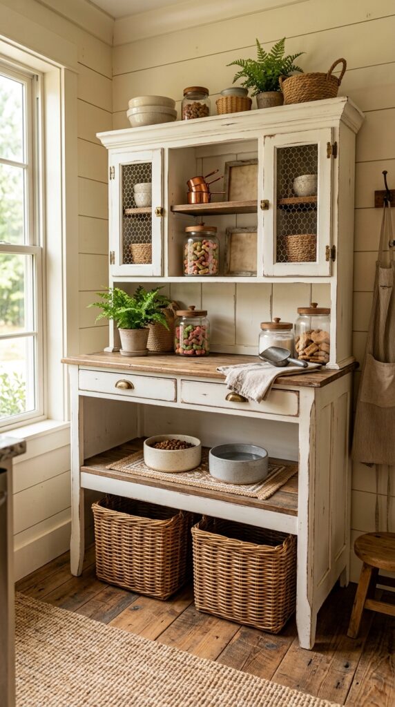Farmhouse Hutch Feeding Area
